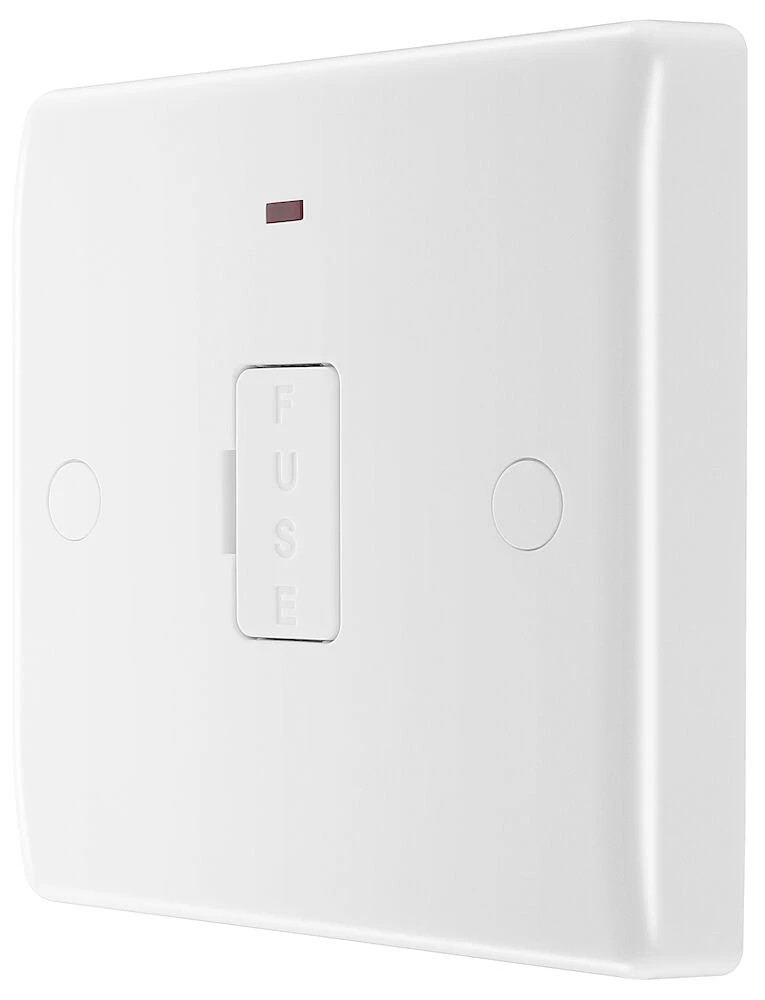BG Nexus Series White Moulded 13A Unswitched Fused Connection Unit with LED Indicator and Flex Outlet