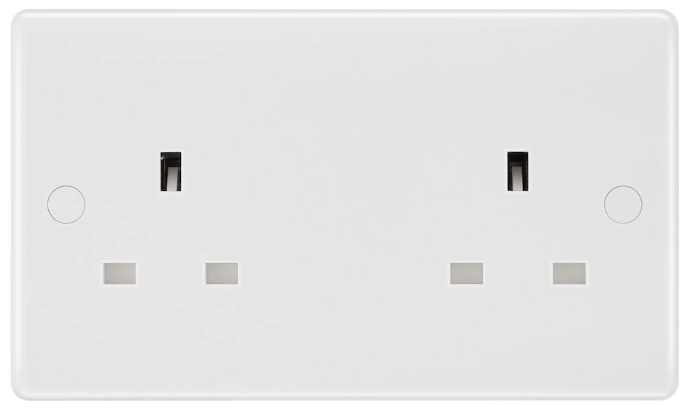 BG Nexus Series White Moulded 13A Double Unswitched Socket