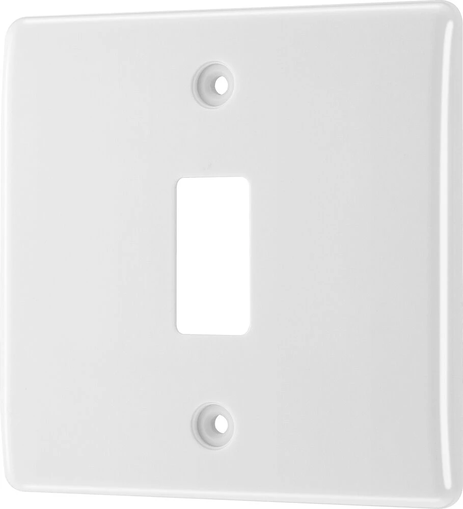 BG Grid Nexus Series White Moulded Front Plate 1 Module
