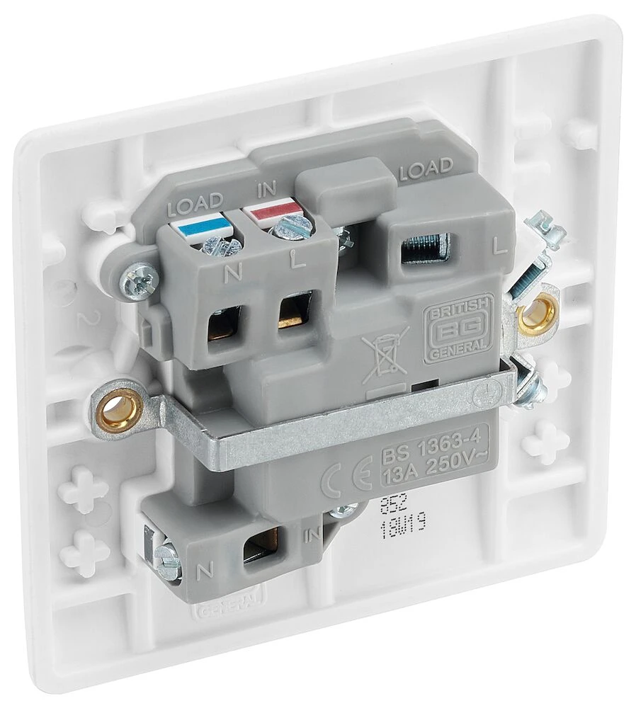 BG Nexus Series White Moulded 13A Switched Fused Connection Unit with LED Indicator
