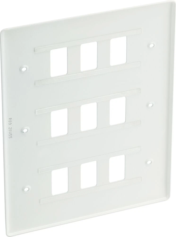 BG Grid Nexus Series White Moulded Front Plate 9 Module