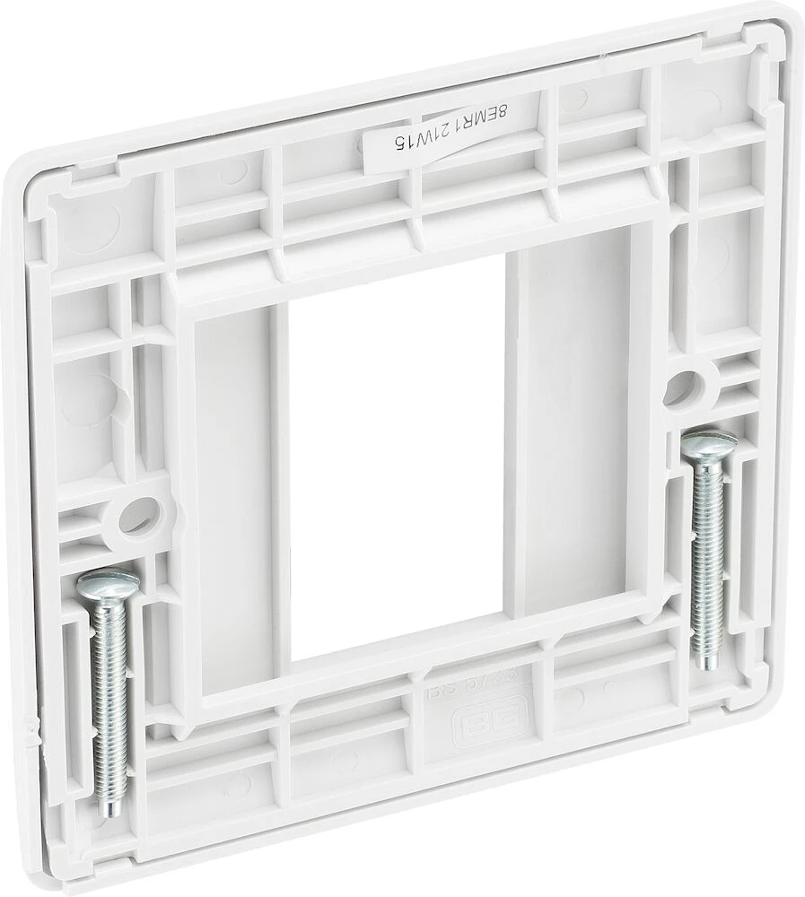 BG Nexus White Moulded Square Euro Module Front Plate 1 Module
