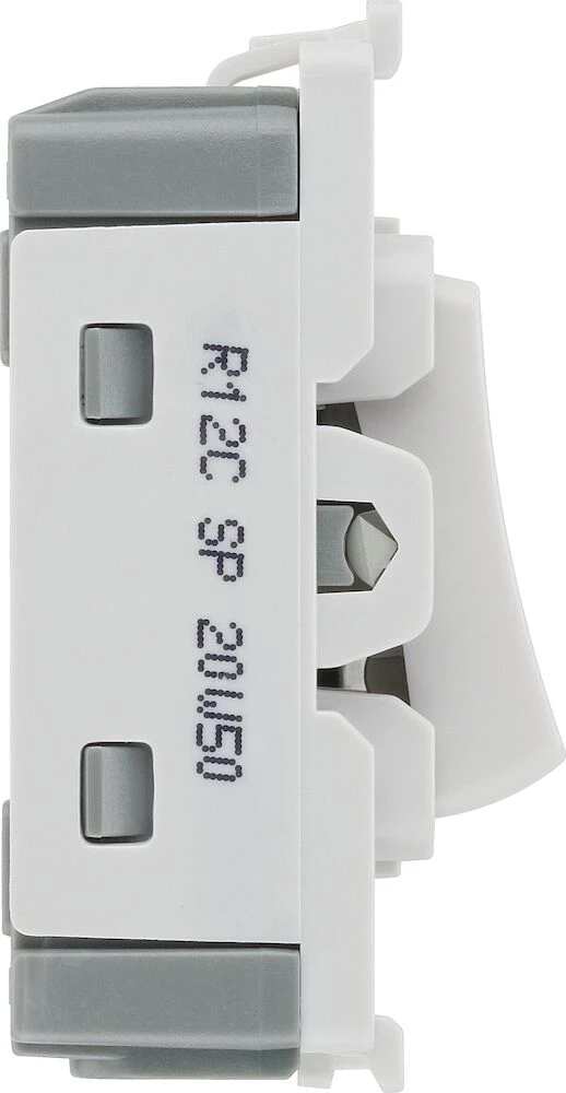 BG Grid 20A Switch Module 2 Way, Single Pole, Centre Off, White