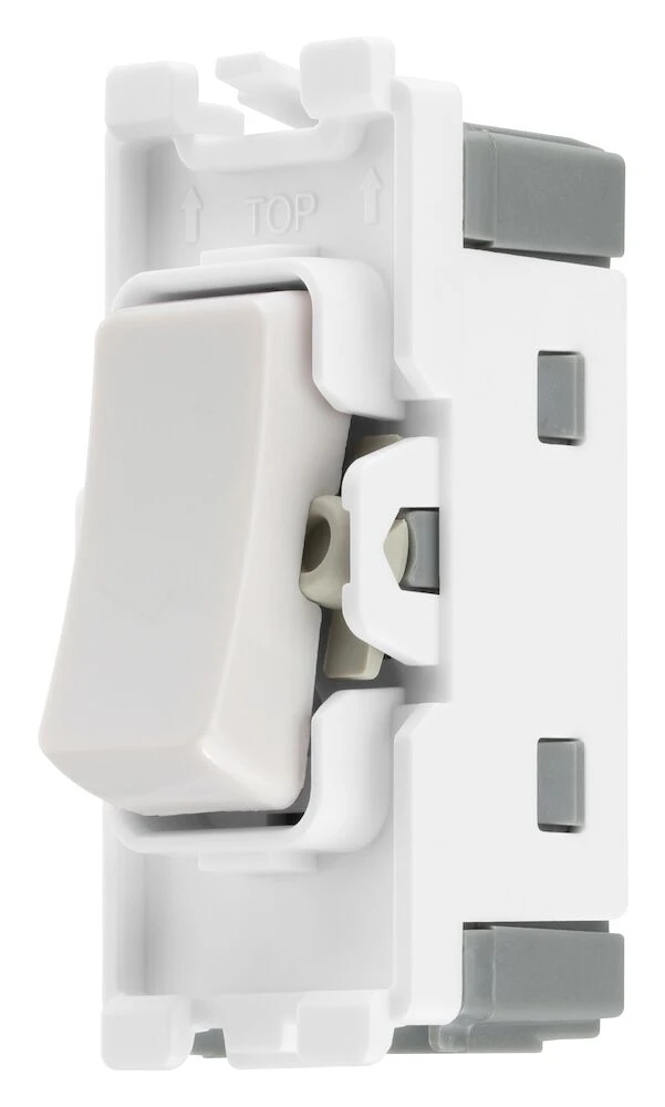 BG Grid 20A Switch Module 2 Way, Double Pole, White