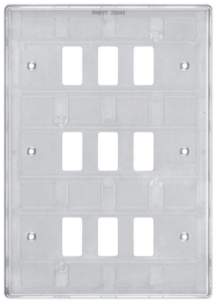 BG Grid Nexus Metal Square Front Plate 9 Module, Brushed Steel