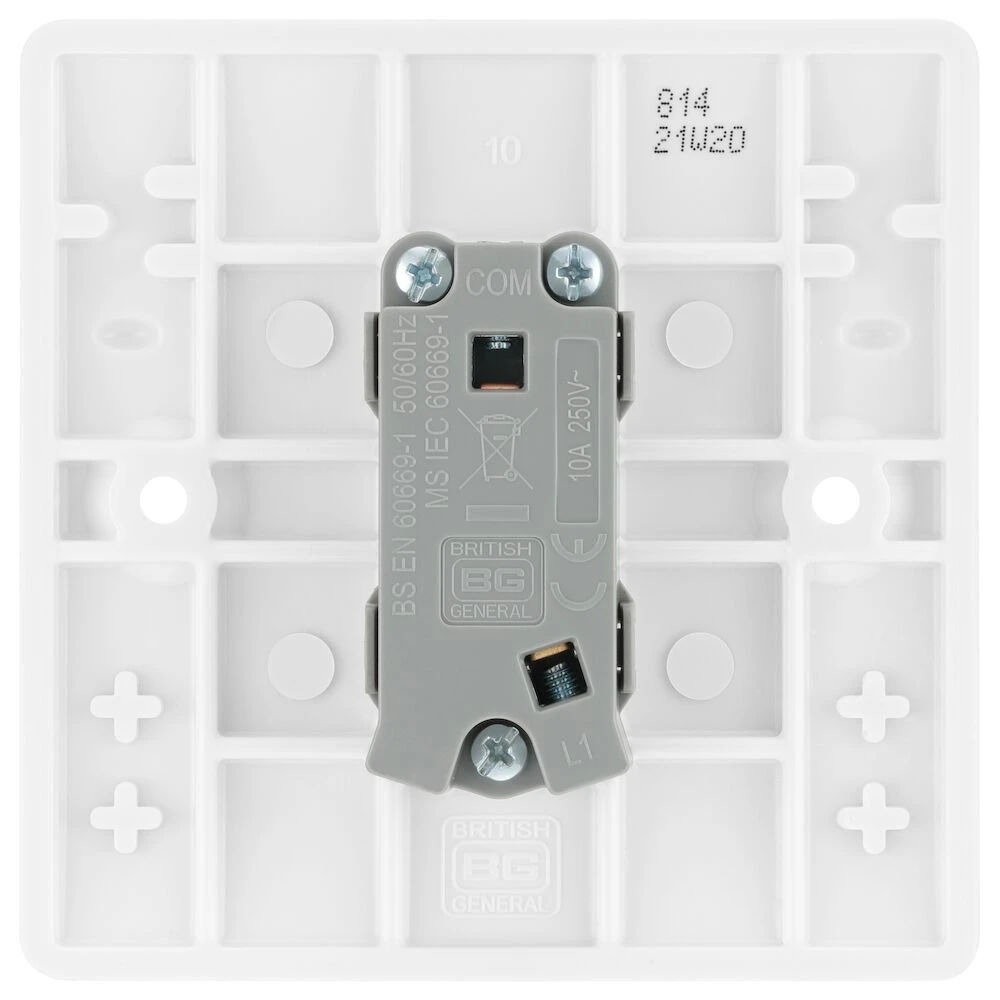 BG Nexus Series White Moulded 10AX Bell Push Switch 1 Way