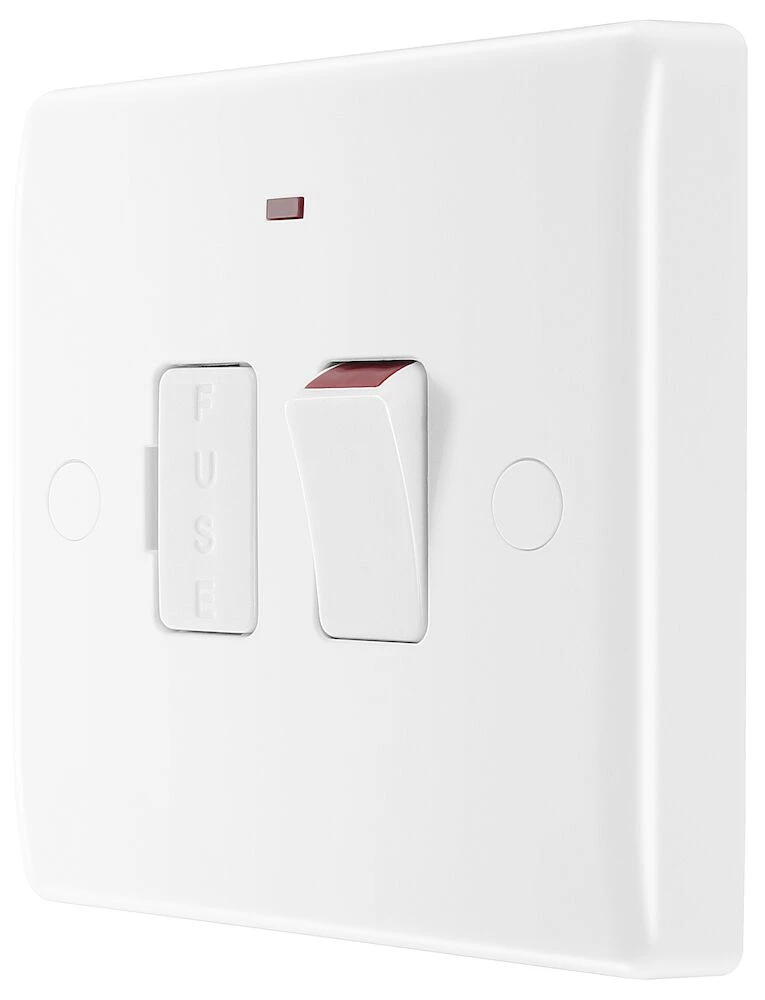 BG Nexus Series White Moulded 13A Switched Fused Connection Unit with LED Indicator and Flex Outlet