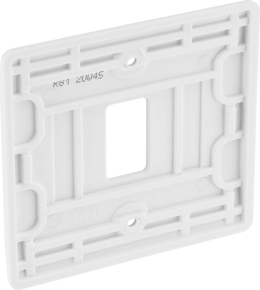 BG Grid Nexus Series White Moulded Front Plate 1 Module