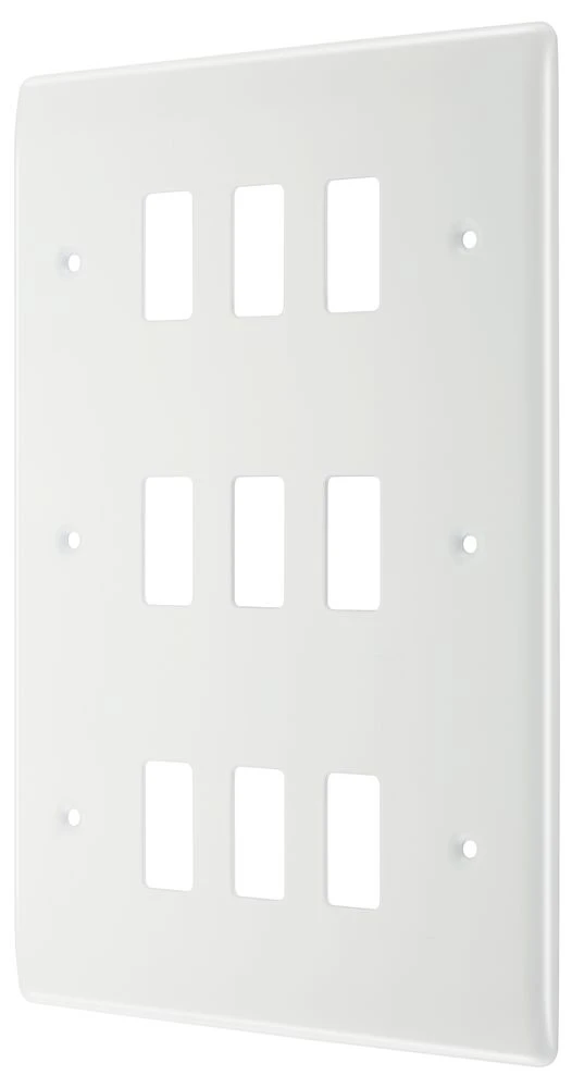BG Grid Nexus Series White Moulded Front Plate 9 Module