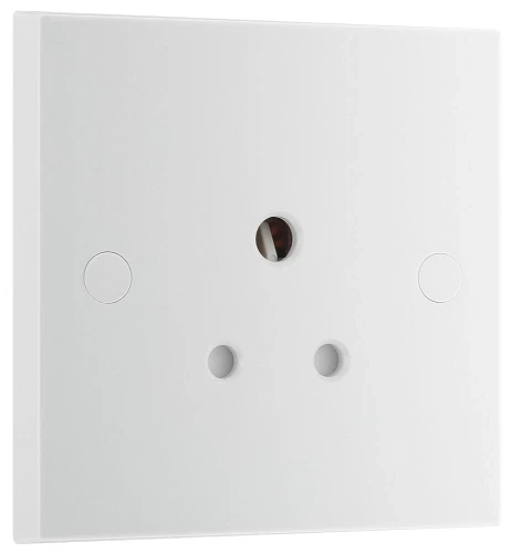 BG White Moulded Square Edge 5A Single Round Pin Unswitched Socket