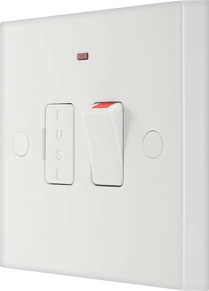 BG White Moulded Square Edge 13A Switched Fused Connection Unit with LED Indicator