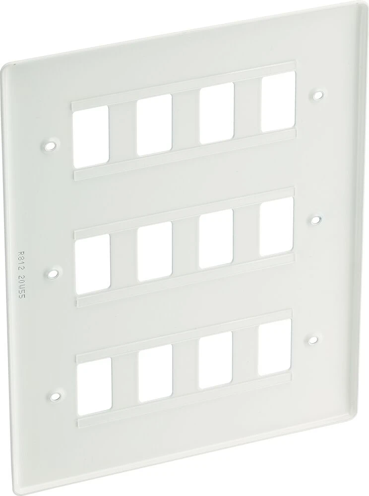 BG Grid Nexus Series White Moulded Front Plate 12 Module