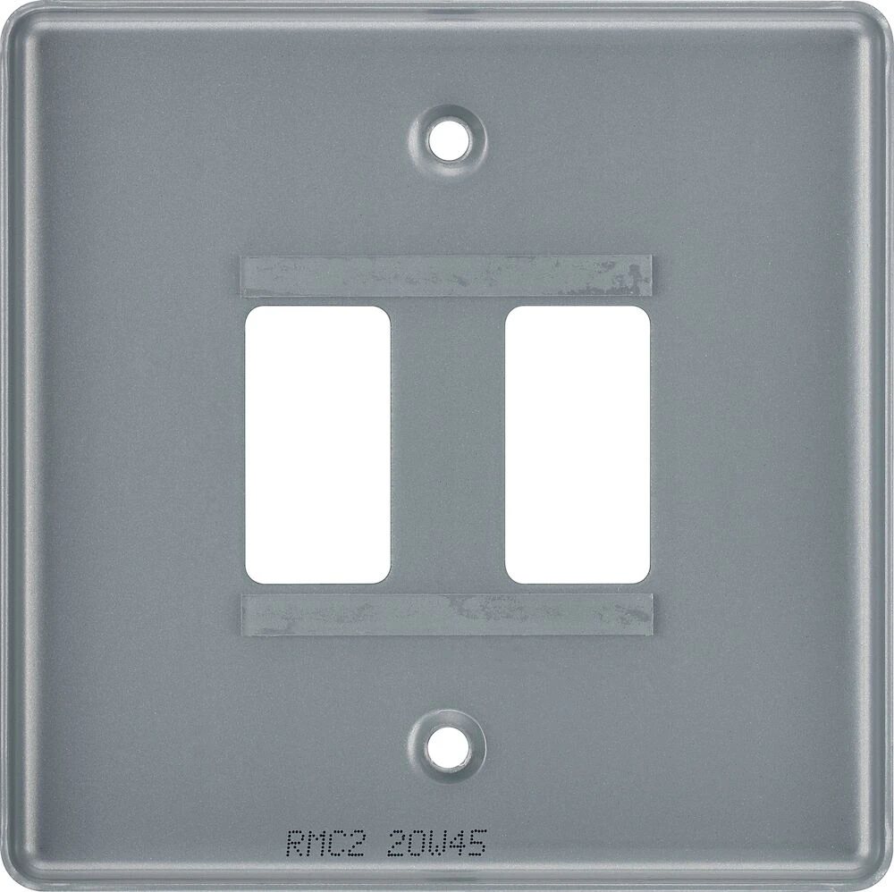 BG Grid Metal Clad Square Front Plate 2 Module