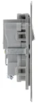 BG Screwed Flatplate, Brushed Steel, Single Switched 13A Power Socket