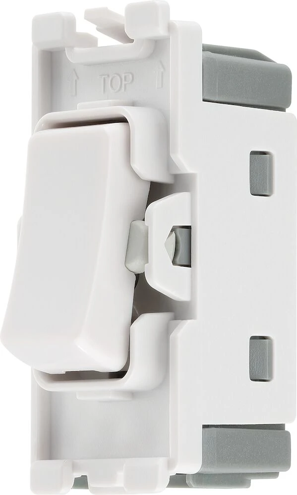 BG Grid 20A Switch Module 2 Way, Single Pole, Centre Off, White