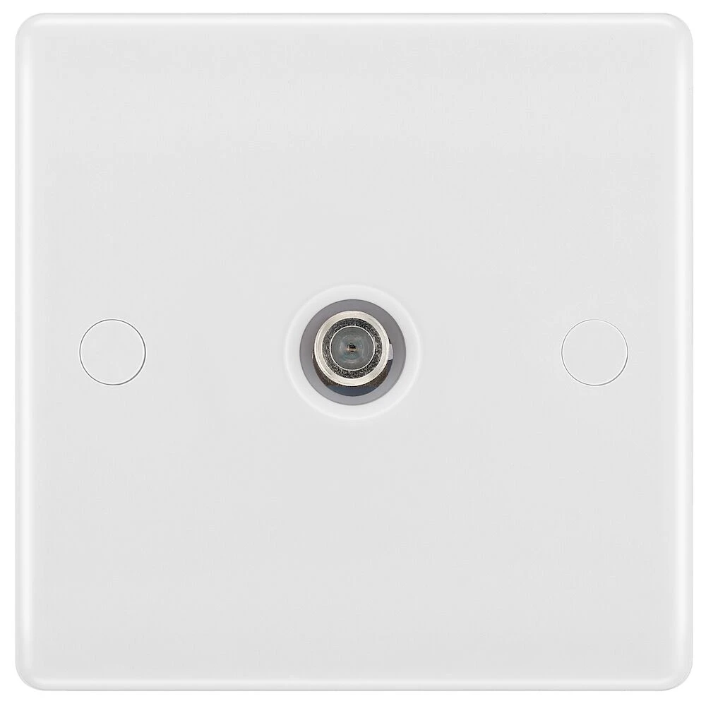 BG Nexus Series White Moulded Single Satellite Socket