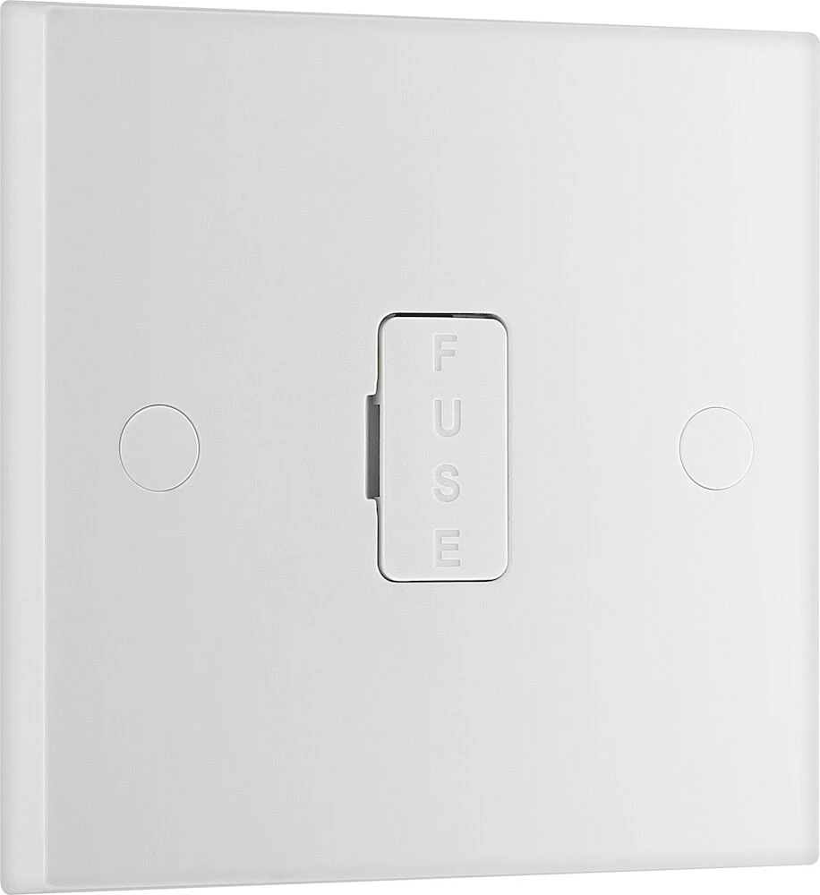 BG White Moulded Square Edge 13A Unswitched Fused Connection Unit