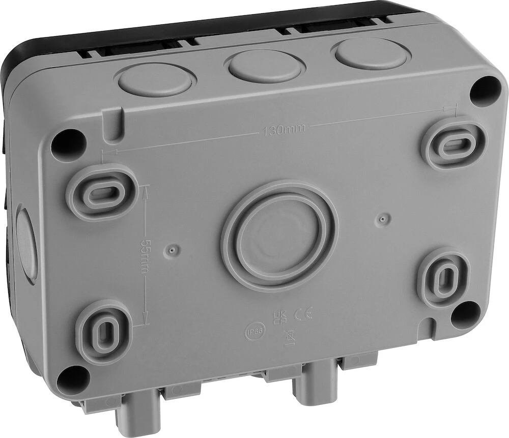 BG Nexus Storm, 13A Double Switched Socket, IP66