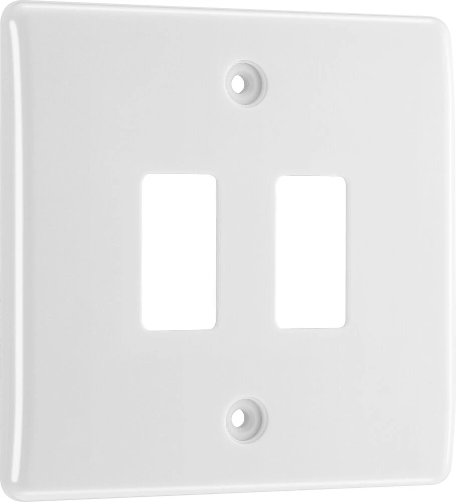 BG Grid Nexus Series White Moulded Front Plate 2 Module