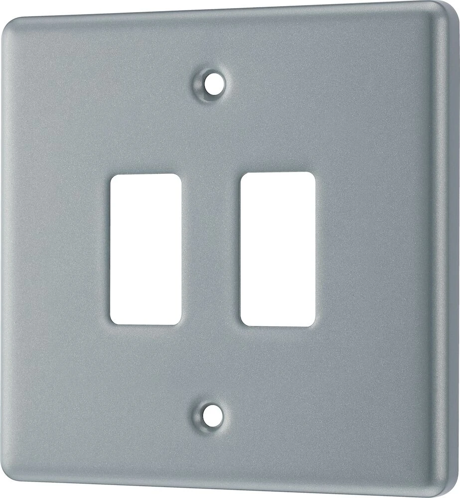 BG Grid Metal Clad Square Front Plate 2 Module