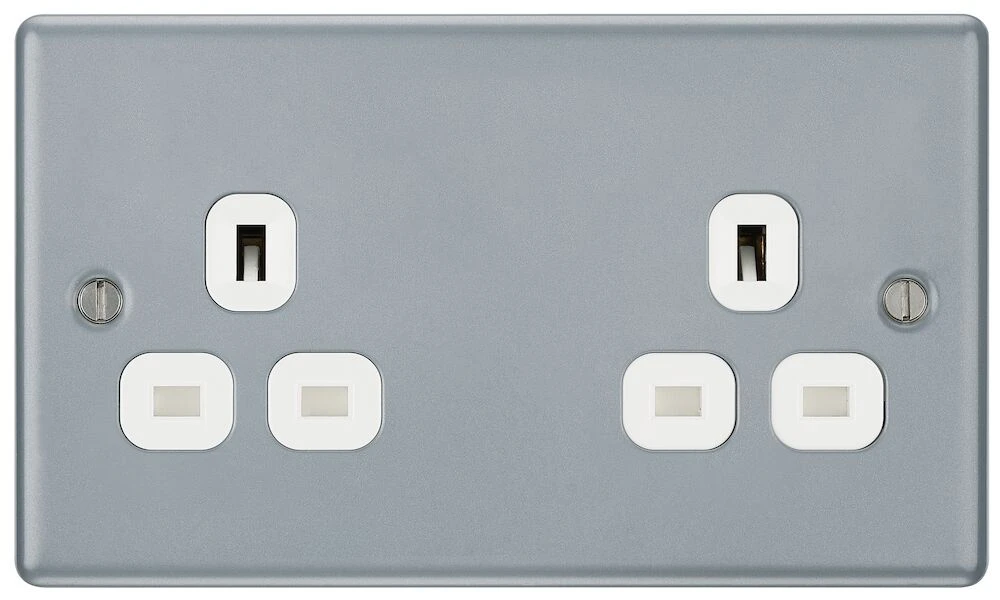 BG Metal Clad 13A Double Unswitched Socket