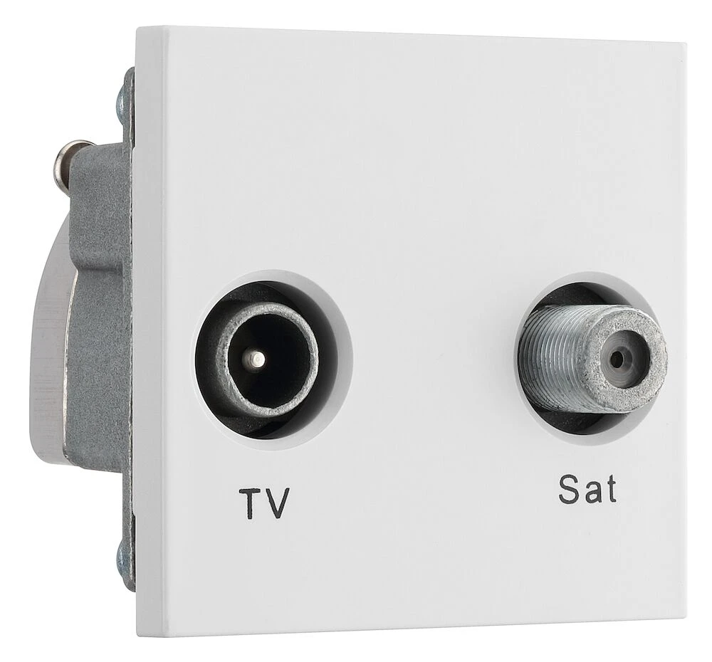 BG Euro Module TV, and Satellite, IEC Male, SAT-F Female, White