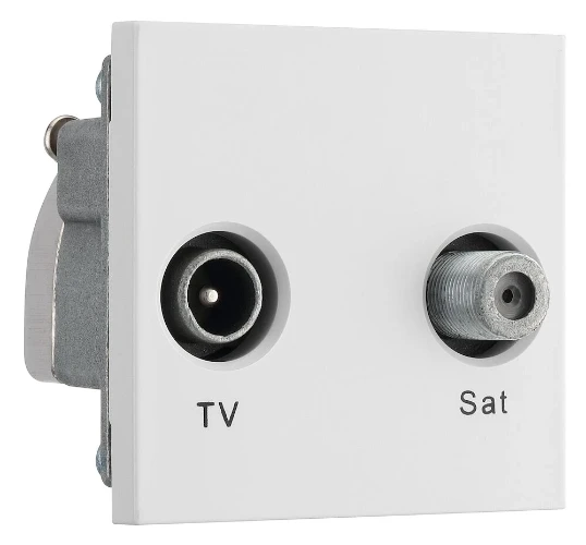 BG Euro Module TV, and Satellite, IEC Male, SAT-F Female, White