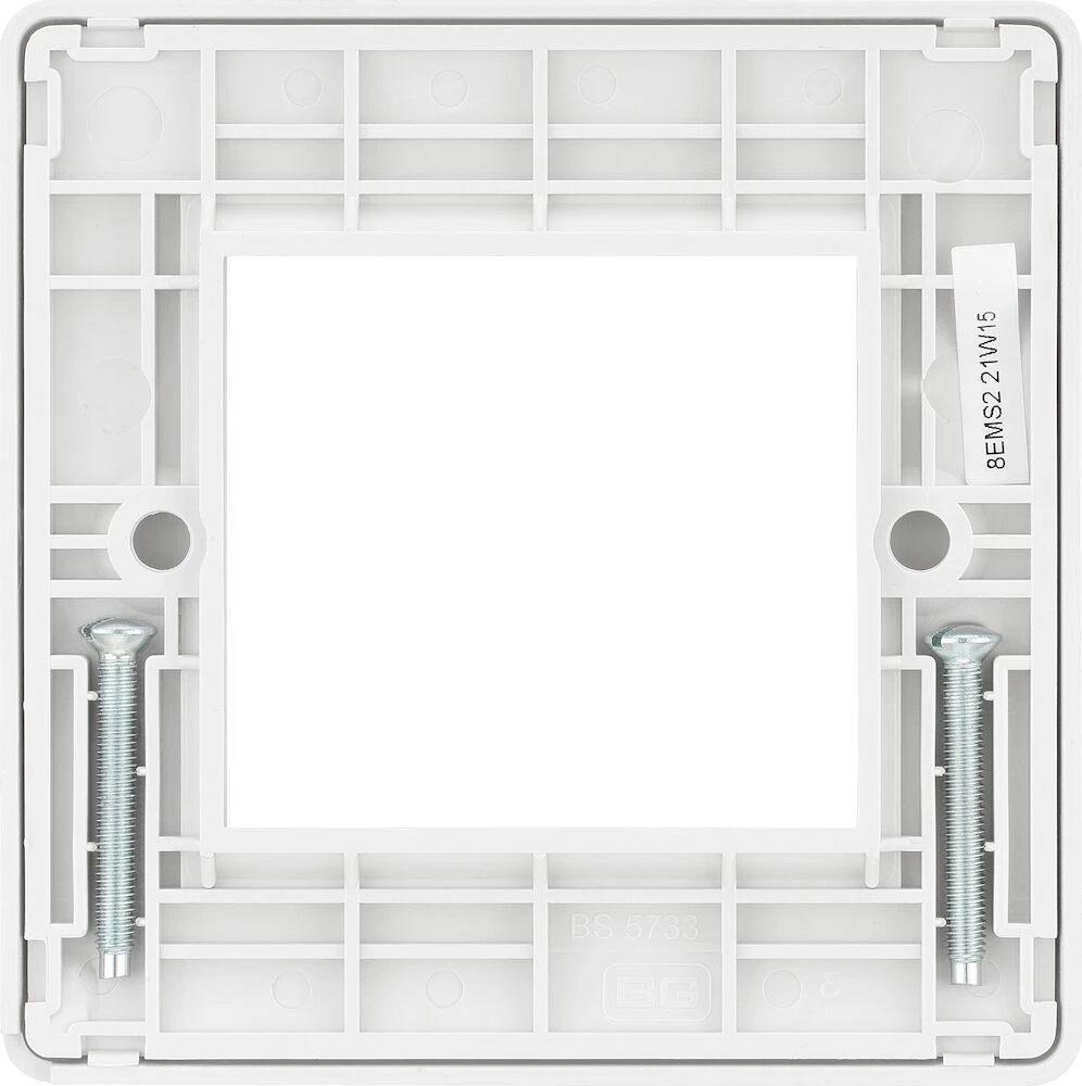 BG Nexus White Moulded Square Euro Module Front Plate 2 Module