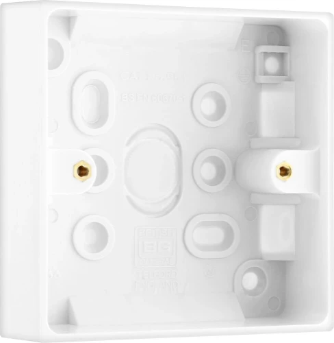 BG White Moulded Square Edge Single Surface Box 32mm
