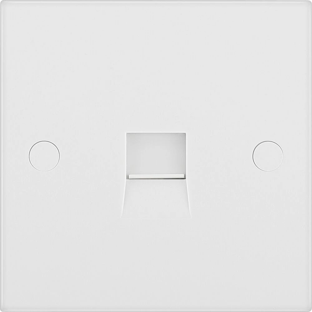 BG White Moulded Square Edge Single Master Telephone Socket Screw Type