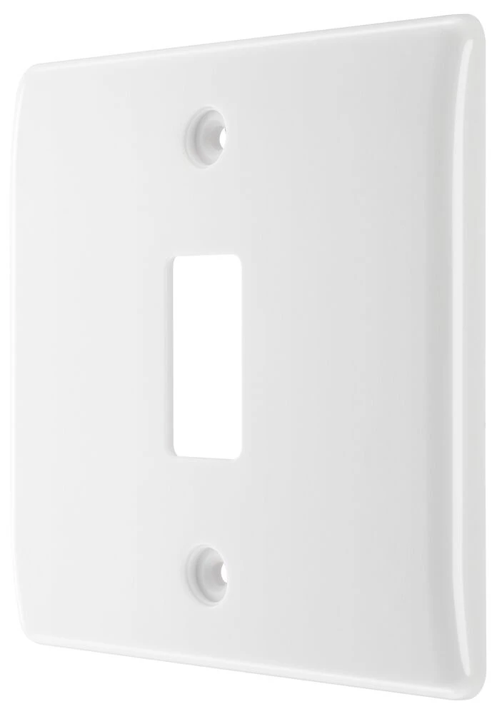 BG Grid Nexus Series White Moulded Front Plate 1 Module