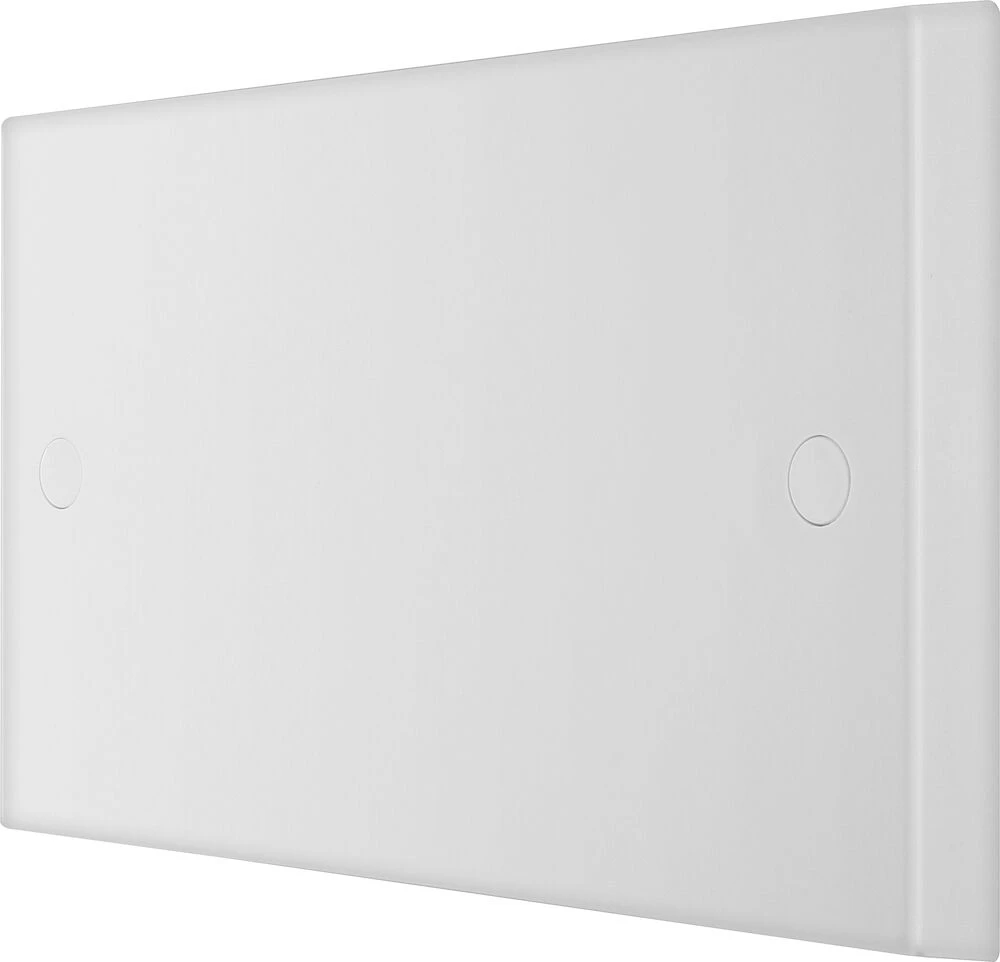 BG White Moulded Square Edge Double Blank Plate