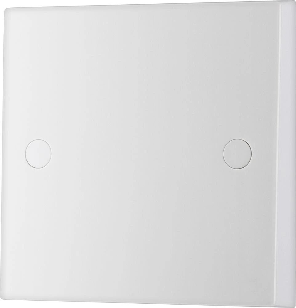 BG White Moulded Square Edge 25A Single Flex Outlet Plate Bottom Entry