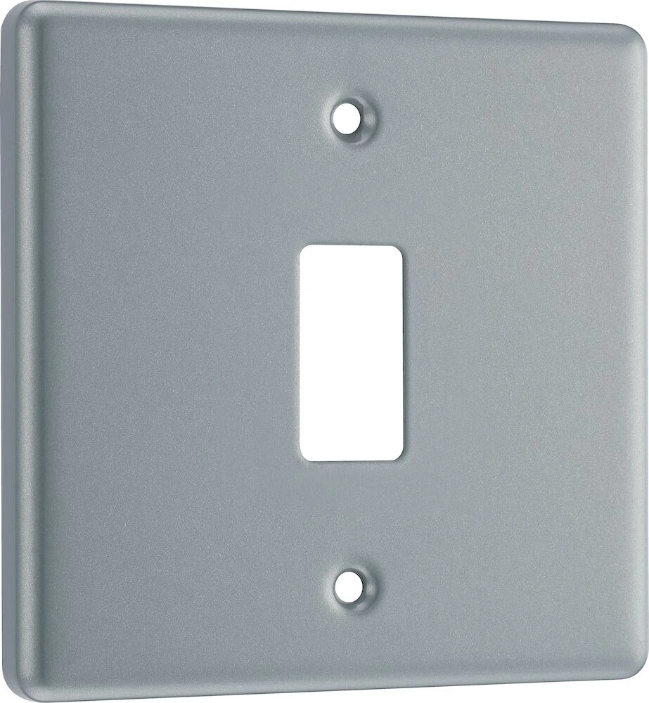 BG Grid Metal Clad Square Front Plate 1 Module