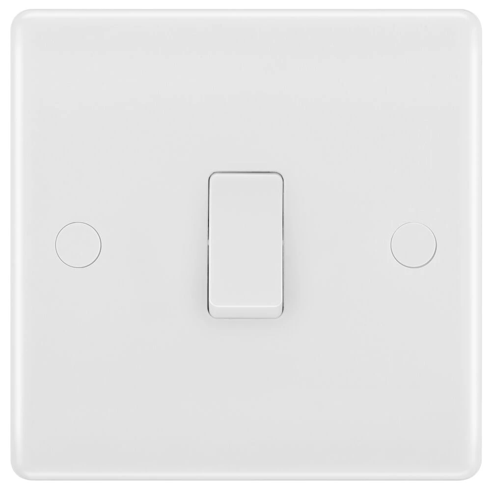 BG Nexus Series White Moulded 20A Single Switch With Flex Outlet