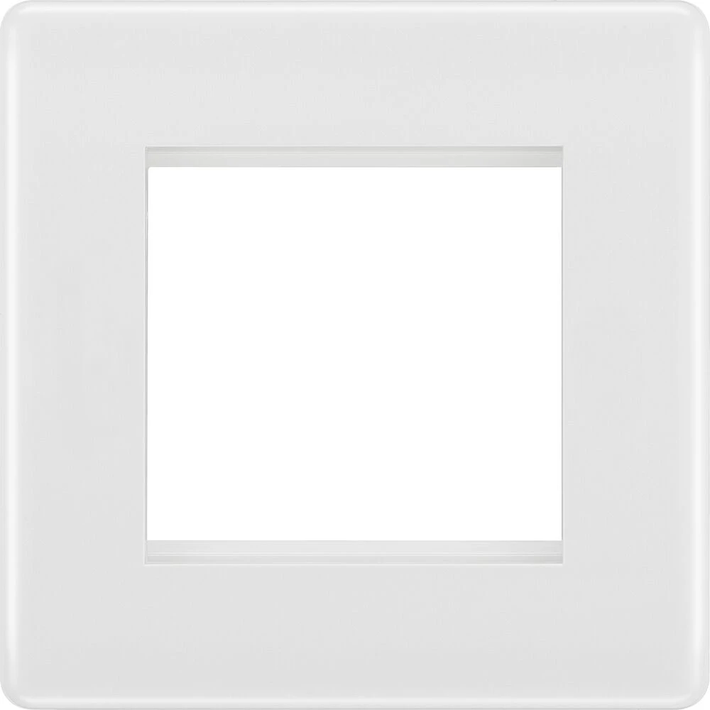 BG Nexus White Moulded Square Euro Module Front Plate 2 Module