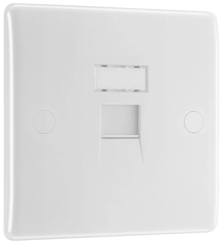 BG Nexus Series White Moulded Single RJ45 Telephone Socket IDC Type