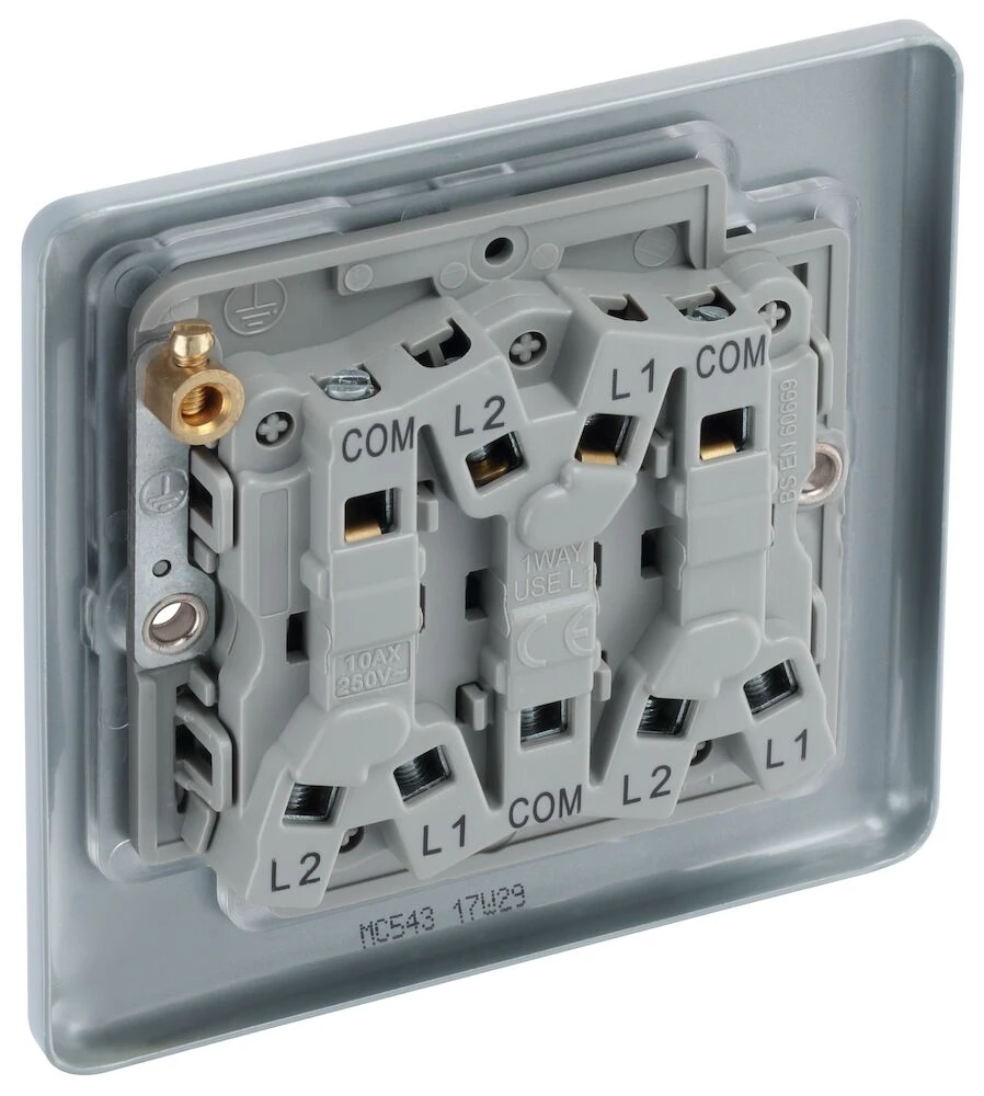 BG Metal Clad 20A 16AX Triple Switch, 2 Way