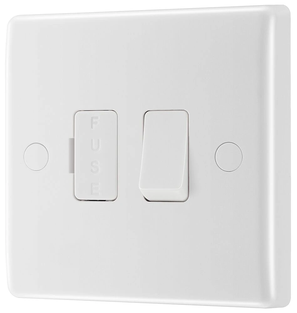 BG Nexus Series White Moulded 13A Switched Fused Connection Unit with Flex Outlet