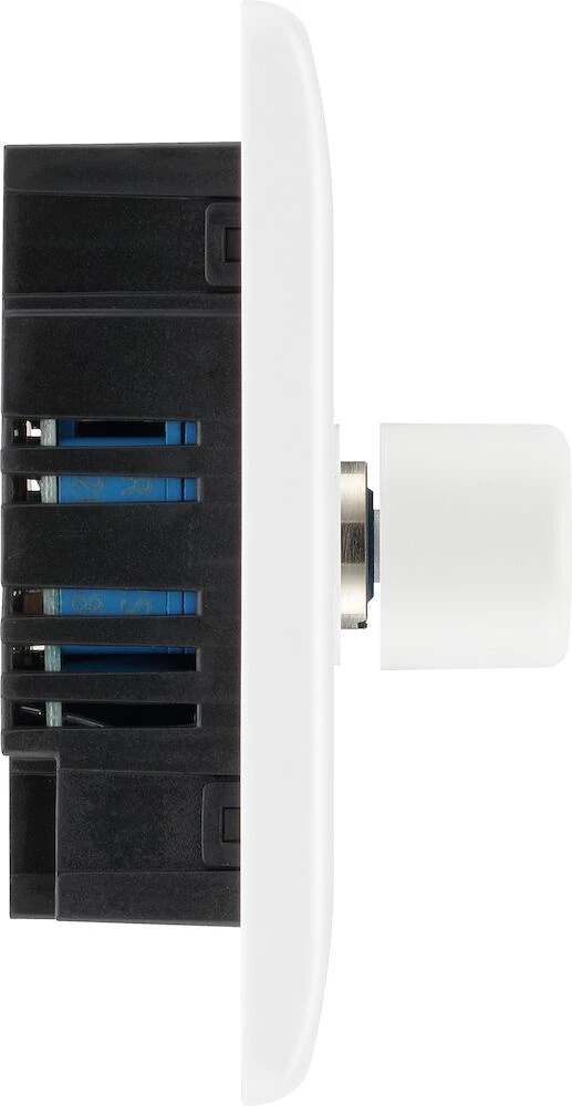 BG Nexus Series White Moulded Double Dimmer Switch 2 Way, Trailing Edge 200W