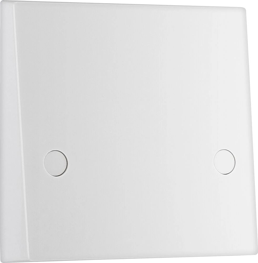 BG White Moulded Square Edge 45A Cooker Flex Outlet Plate Bottom Entry