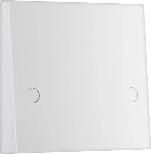 BG White Moulded Square Edge 45A Cooker Flex Outlet Plate Bottom Entry