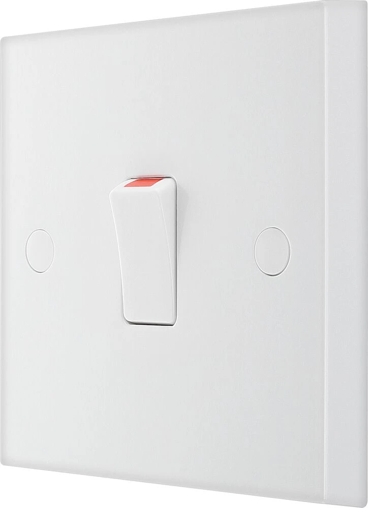BG White Moulded Square Edge 20A Double Pole Switch