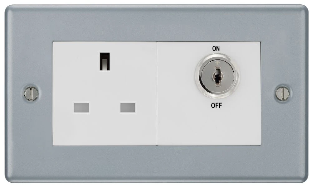BG Metal Clad 13A Key Controlled Socket, Double Pole