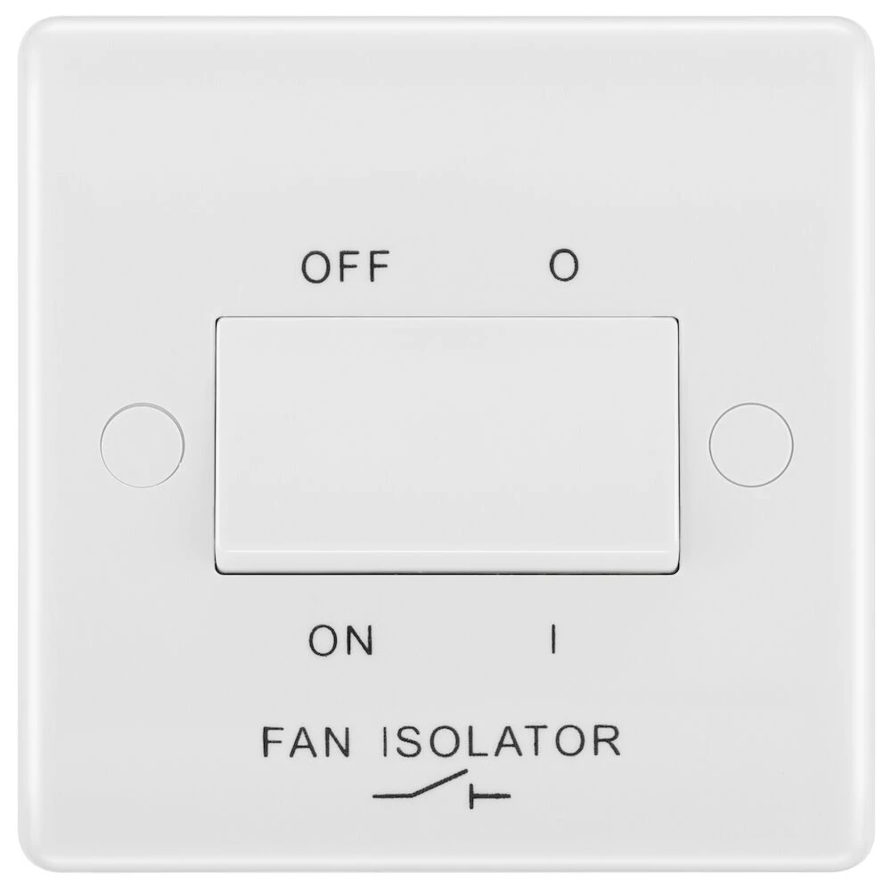 BG Nexus Series White Moulded 10AX Triple Pole Fan Isolator Switch
