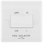 BG Nexus Series White Moulded 10AX Triple Pole Fan Isolator Switch