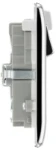 BG Nexus Metal Polished Chrome, 13A Double Switched Socket with Wi-Fi Extender, White Inserts