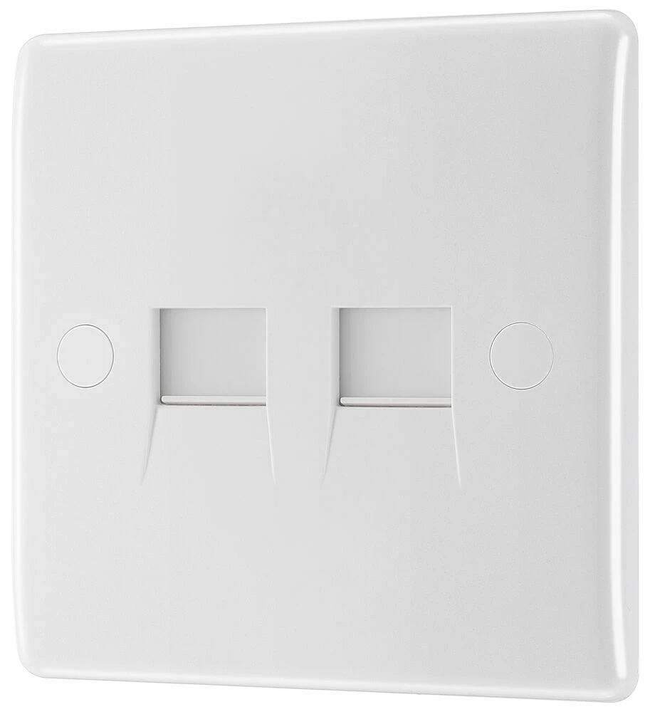 BG Nexus Series White Moulded Double Master Telephone Socket Screw Type