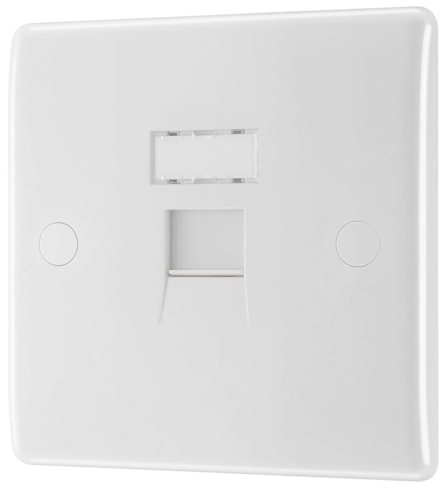 BG Nexus Series White Moulded Single RJ45 Telephone Socket IDC Type