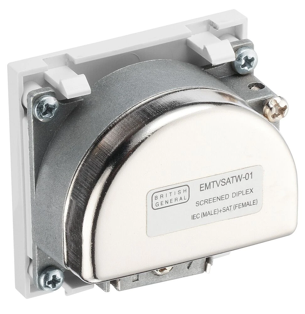 BG Euro Module TV, and Satellite, IEC Male, SAT-F Female, White
